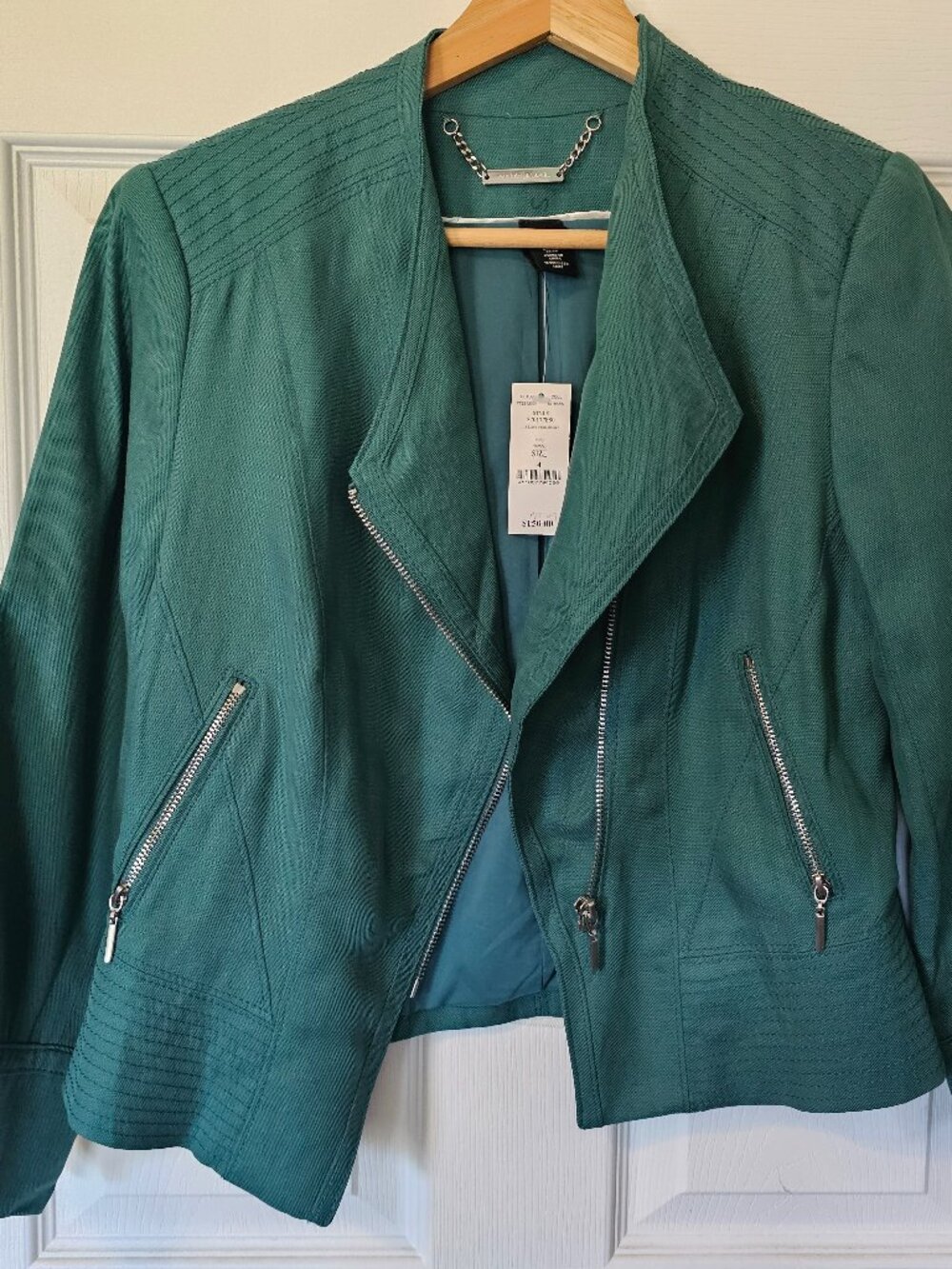 White House Black Market Linen Blazer Women's Size 4
